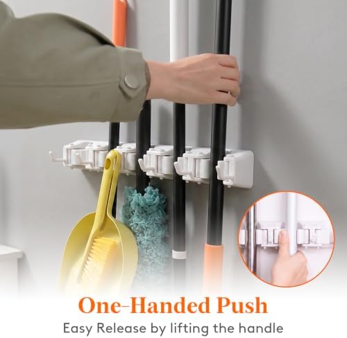 Lifewit Mop and Broom Holder Organzier Wall Hanging Mount, 2 Pack - Image 4