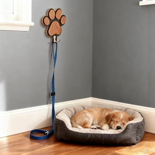 Goodangie00 Wooden Dog Leash Holder Wall Decoration, 3D Dog Paw Harness Wall - Image 4