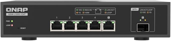 QNAP 5-Port Multi-Gig 10GbE Lite-Managed Network Switch – 4× 10/5/2.5/1G RJ-45 by QNAP