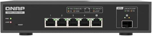 QNAP 5-Port Multi-Gig 10GbE Lite-Managed Network Switch – 4× 10/5/2.5/1G RJ-45 by QNAP