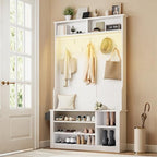 Aiho Entryway Bench with Coat Rack, 5-in-1 Hall Tree with Bench and Shoe Storage - Image 5