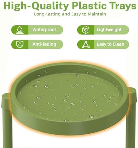 iDavosic.ly 6 Tier Folding Plant Stand Indoor Outdoor, Plastic Tray - Image 2