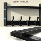 35'' Long Black Coat Rack Wall Mount - Image 7