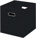 Black Foldable Storage Cubes Bins, Fabric Storage Box Cubes Organizer Baskets by HEAYEEG