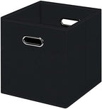 Black Foldable Storage Cubes Bins, Fabric Storage Box Cubes Organizer Baskets by HEAYEEG