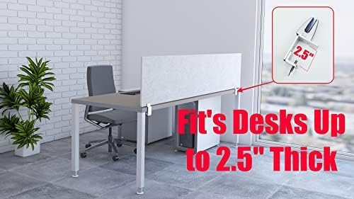 OBEX Panel Desk Mounted PET Privacy Screen, 18" x 36", Stone