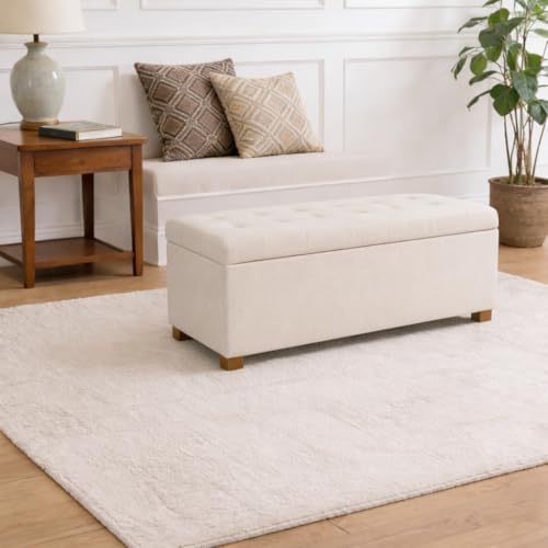 HomePop 46" Tufted Storage Ottoman Bench - Image 4