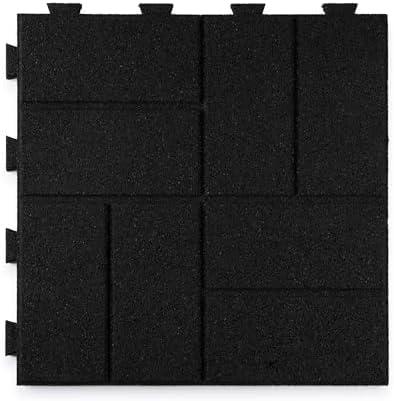 Playsafer Brick Rubber Interlocking Tiles | 16 X 16 | Easy Install by Playsafer