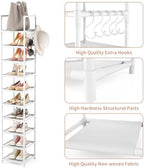 LANTEFUL Tall Narrow Shoe Rack 10-Tier Skinny Shoe Shelf Storage - Image 4