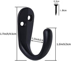 IBosins 15PCS Coat Hooks Wall Mounted Black Single Prong Robe Hook - Image 3