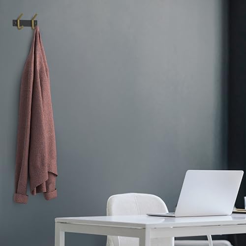 Small Coat Rack Wall Mount – Black and Gold Hook Rail - Image 5