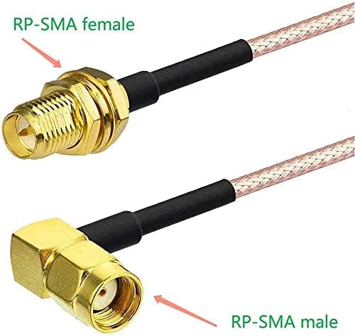 Bingfu WiFi Antenna Extension Cable RP-SMA Male Right Angle to RP-SMA Female - Image 3
