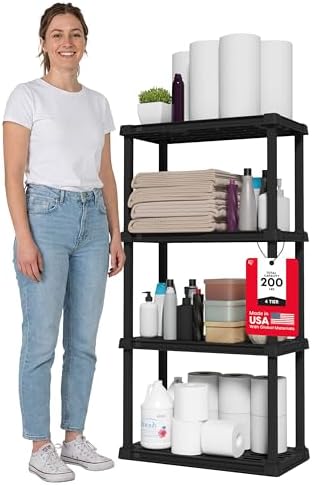 IRIS USA Plastic Storage Shelves |Made in USA| 48"H x 24"W x 12"D by IRISUSA