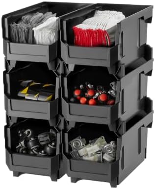 VEVOR Plastic Stackable Storage Bins, 14.8 x 8.5 x 7.1 inch, Plastic Containers by VEVOR