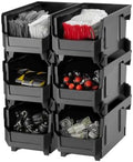 VEVOR Plastic Stackable Storage Bins, 14.8 x 8.5 x 7.1 inch, Plastic Containers by VEVOR