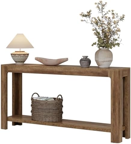 Tribesigns 63 Inch Entryway Console Table, 2-Tier Farmhouse Narrow Sofa Table - Image 5
