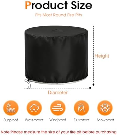Waterproof Fire Pit Cover, fit for Solo Stove Bonfire - Image 2