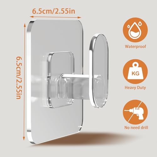 DELITON Clear Cute Storage Hooks, 10 Packs, Adhesion - Image 4