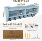 Key Holder Wall Mount with Mail Organizer, 6 Hooks & Shelf - Image 6