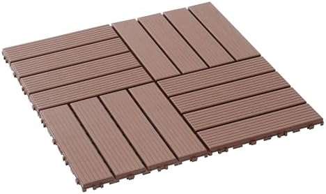 Plastic Interlocking Deck Tiles, 44 Pack Patio Deck Tiles, Patio Floor Decking - Image 3
