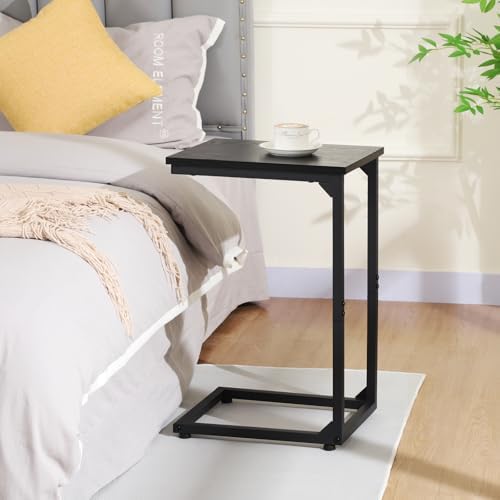 AMHANCIBLE C Shaped End Table Set of 2, Couch Side Table that Slide Under - Image 2