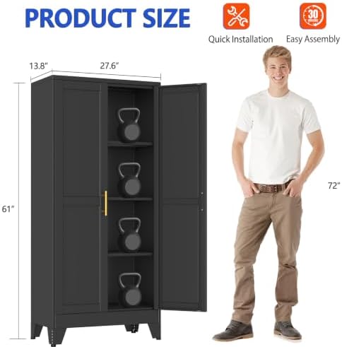 GAIOUS 61''Tall Metal Garage Storage Cabinet, File Cabinet - Image 2