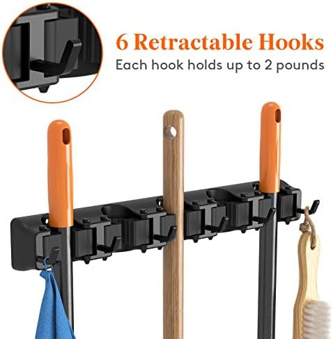 Lifewit Mop and Broom Holder Organizer Wall Hanging Mount, 1 Pack - Image 4