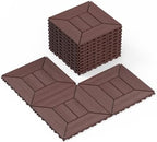 44 Pack Interlocking Deck Tiles, All-Weather Outdoor Deck Tiles by Unknown