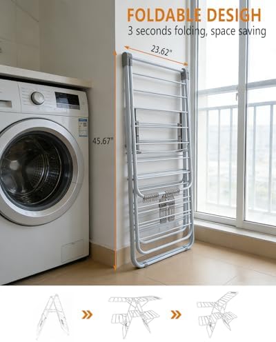 Clothes Drying Rack, Foldable 2-Level Laundry Racks - Image 3