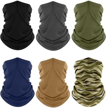 Fuinloth Neck Gaiter, 6 Pack Cooling UV Protection Bandana Face Mask Gator by fuinloth