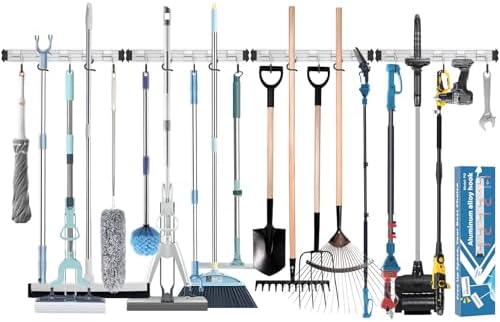 Mop and Broom Holder Wall Mount Garden Tool Rack Organizer by Paglipat