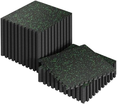 SUPERJARE 0.56'' Thick 144 Sq Ft Rubber Top Gym Flooring by SUPERJARE