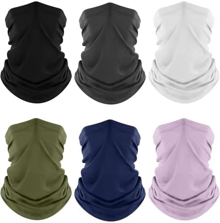 Fuinloth Neck Gaiter, 6 Pack Cooling UV Protection Bandana Face Mask Gator by fuinloth