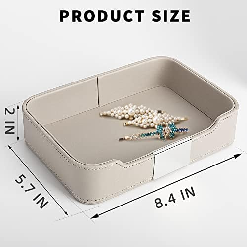 SANZIE Leather Tray Organizer, Valet Tray Key Tray - Image 3