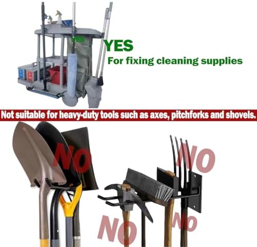 Broom and Mop Organizer for Cleaning Cart Wall Hanging Broom Holder - Image 4