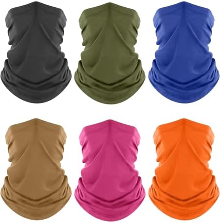 Fuinloth Neck Gaiter, 6 Pack Cooling UV Protection Bandana Face Mask Gator by fuinloth