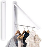 Wall Mounted Folding Clothes Drying Rack, Pearl White - Image 2
