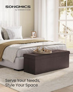 SONGMICS 43.3 Inches Folding Storage Ottoman Bench, Load 660 lb - Image 4