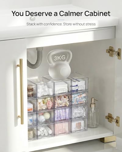 Vtopmart 8 Pack Small Clear Stackable Storage Drawers - Image 4