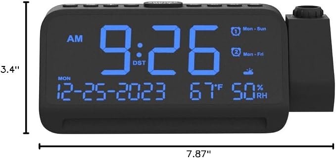 Mesqool Projection Alarm Clock for Bedroom Ceiling, Digital Clock Projector - Image 10