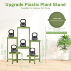 iDavosic.ly 6 Tier Folding Plant Stand Indoor Outdoor, Plastic Tray - Image 5