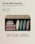 SONGMICS 30 Inches Storage Ottoman, Foldable Bench - Image 5