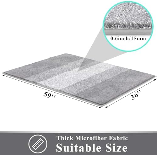 Vaukki Indoor Doormat Entryway Light Grey Door Mat 36x59 inch - Image 2