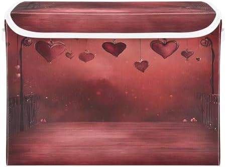 Bolaz Storage Bins with Lids and Handles, Valentine Background Dark Heat - Image 2