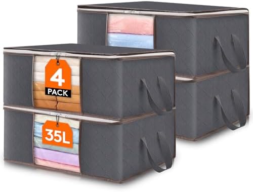 Lifewit 4 Pack 35L Clothes Storage Bins by Lifewit
