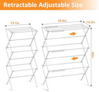 3-Tier Clothes Drying Rack Drying Rack Clothing Pure White-1pack - Image 2