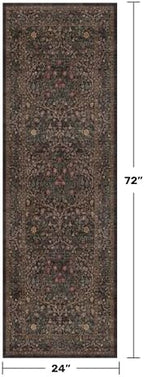 Dark Brown Washable 2x6 Runner Rugs - Image 2