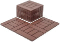 Interlocking Deck Tiles, 44 Pack, Outdoor Waterproof Plastic Balcony Decking by Unknown