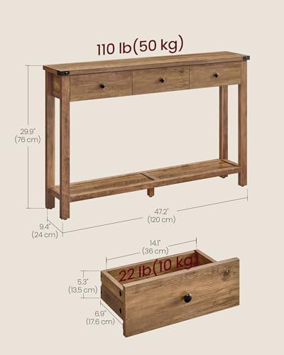VASAGLE 47.2" Narrow Console Table - Image 3