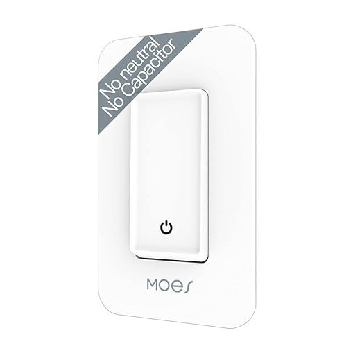 MOES WiFi Smart Light Switch No Neutral Wire, No Capacitor, No hub Required by MOES